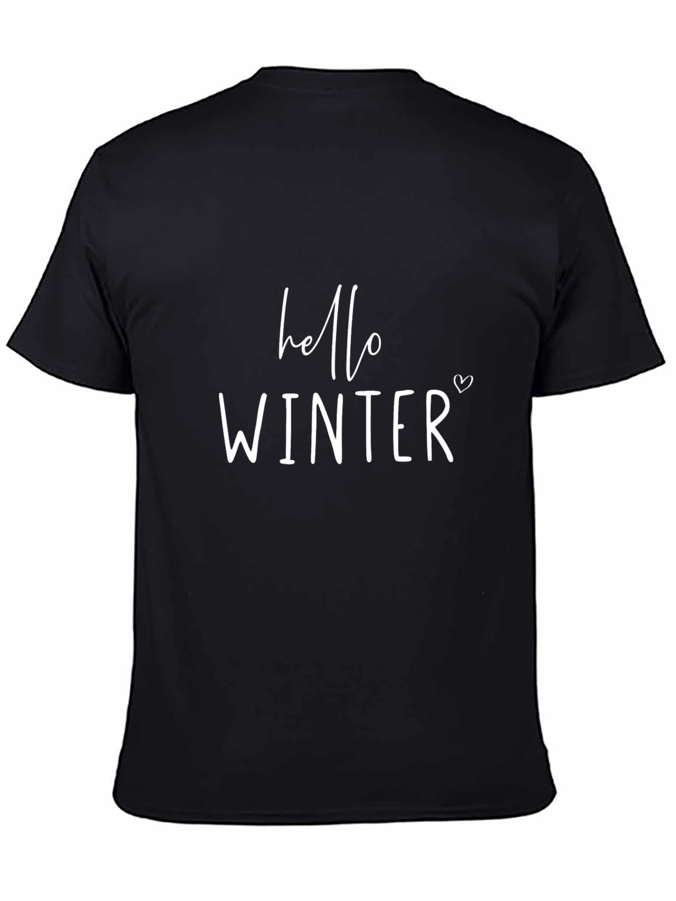 Hello Winter Black Graphic T-Shirt