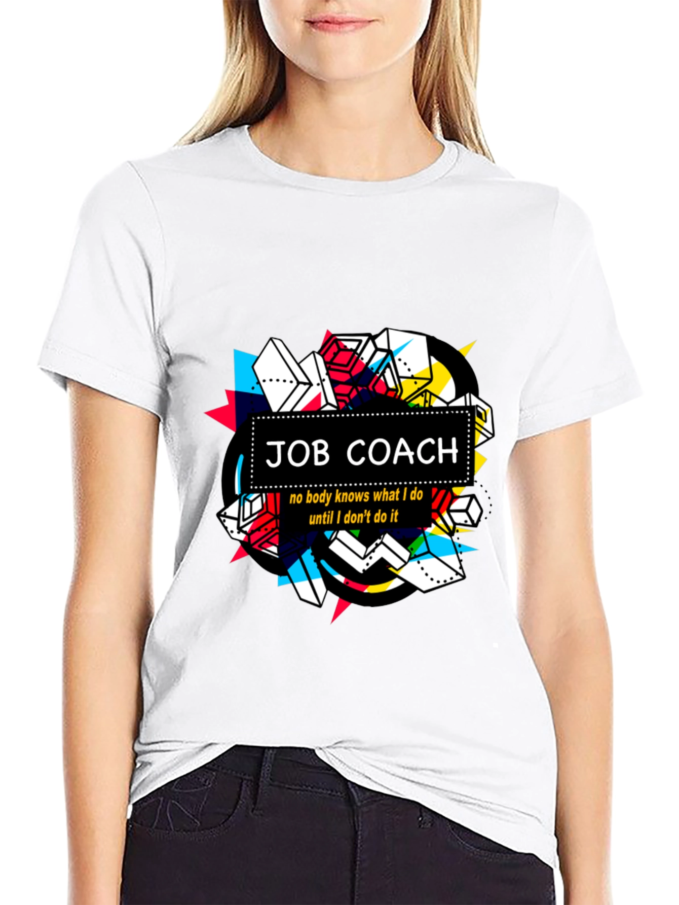 Job Coach T-Shirt: Unique Geometric Design Soft Cotton Tee