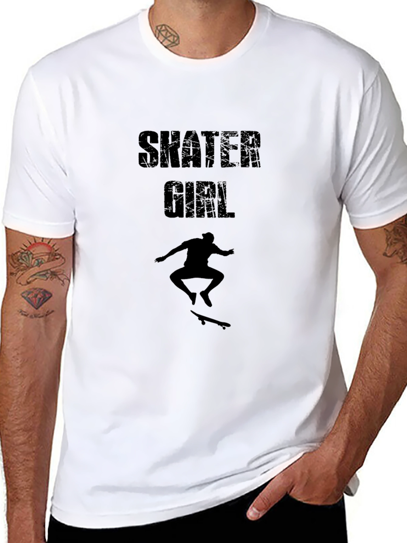 Skater Girl Graphic Tee - Black