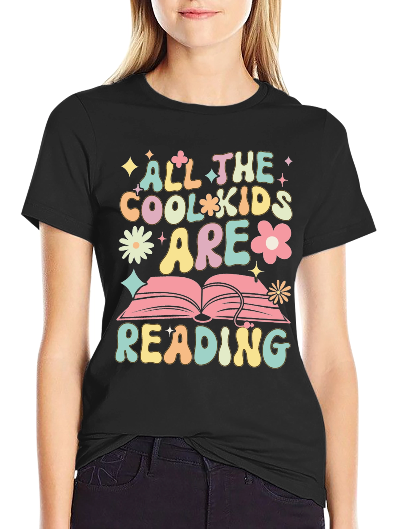 All The Cool Kids Are Reading Black T-Shirt