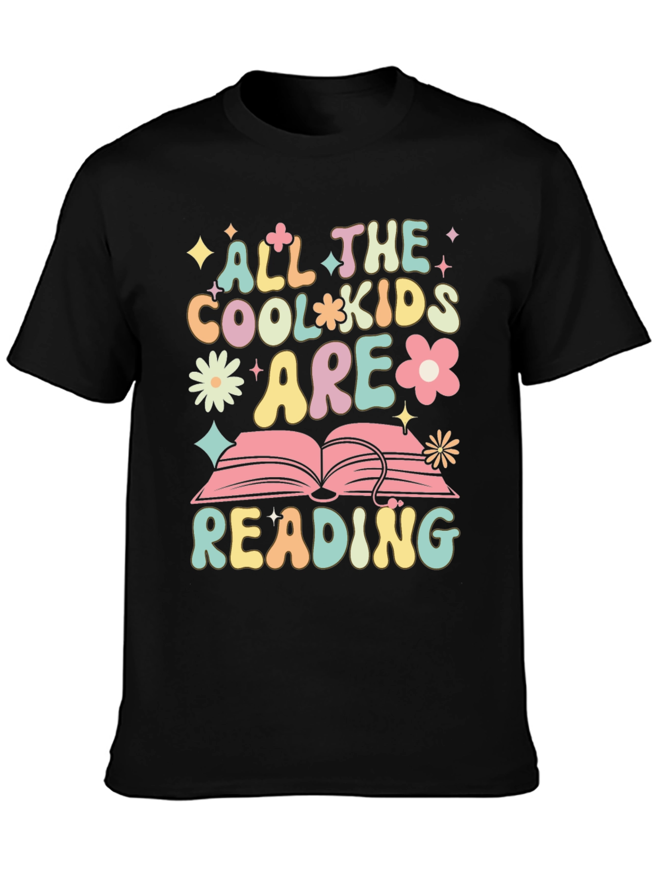 All The Cool Kids Are Reading Black T-Shirt