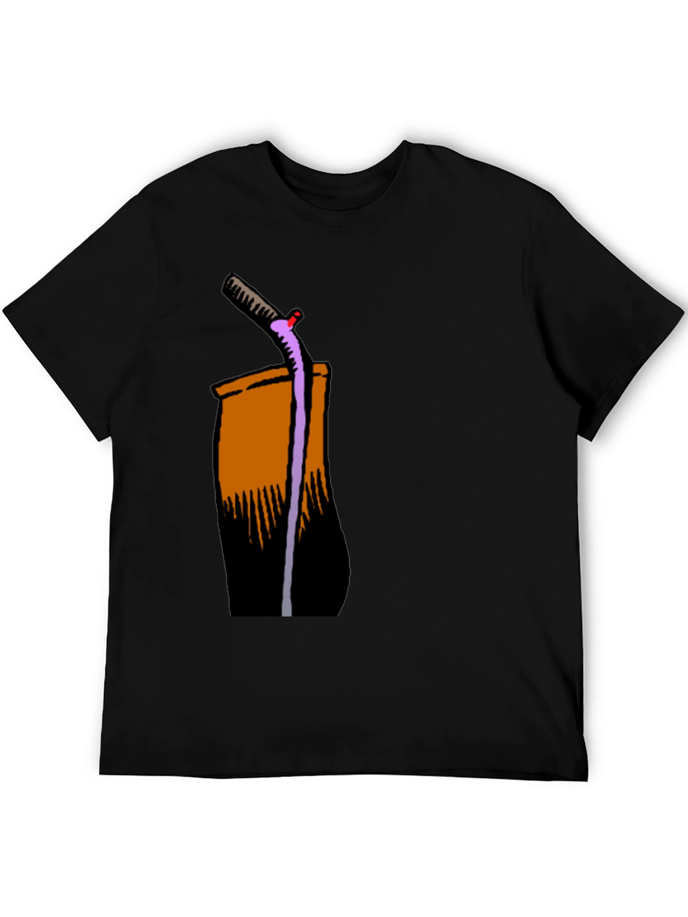 Cool Cartoon Drink on Black T-Shirt