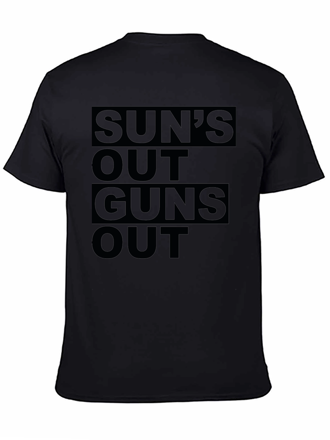 Suns Out Guns Out Black Graphic T-Shirt