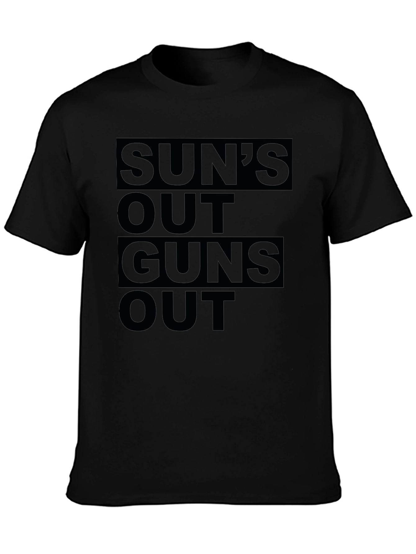 Suns Out Guns Out Black Graphic T-Shirt