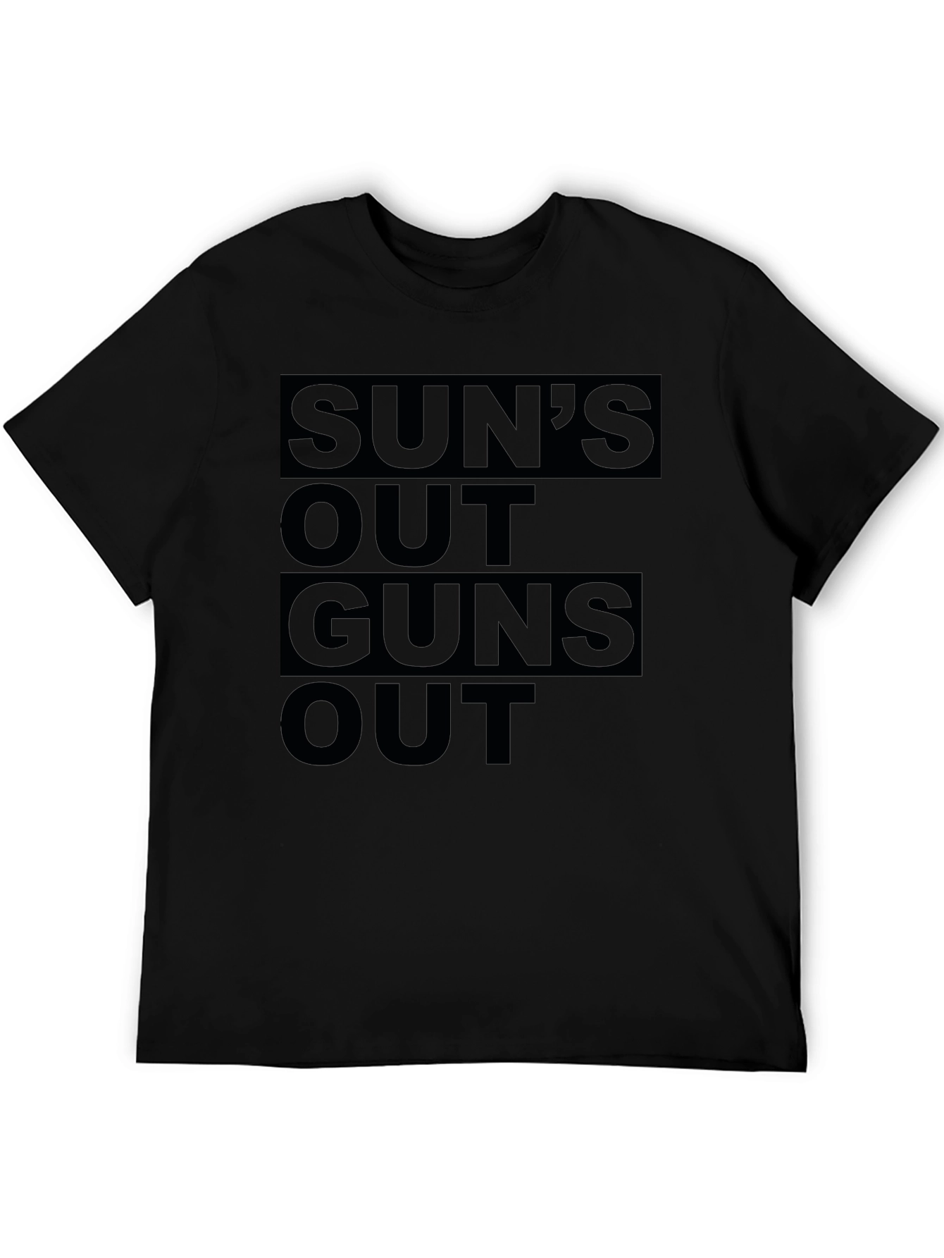 Suns Out Guns Out Black Graphic T-Shirt
