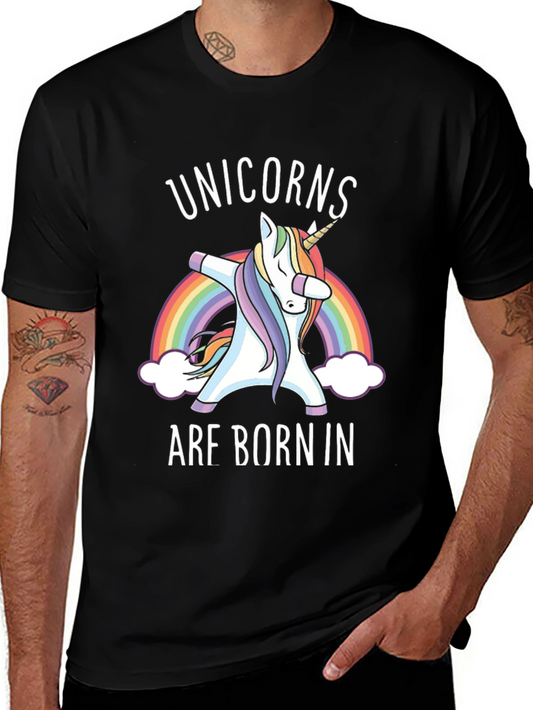 Unicorns Are Born In T-Shirt - Rainbow Dabbing Unicorn
