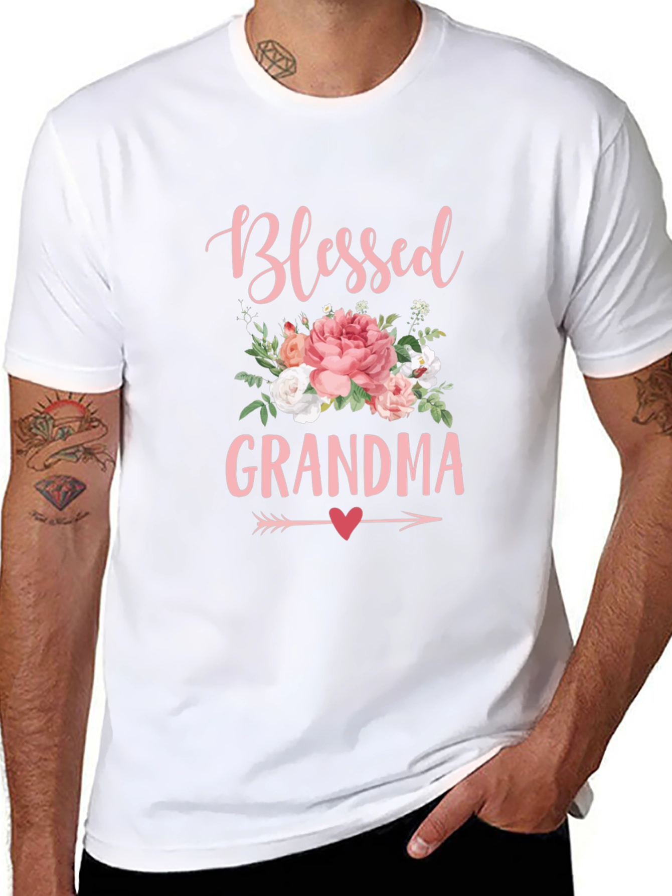 Blessed Grandma Floral Graphic T-Shirt