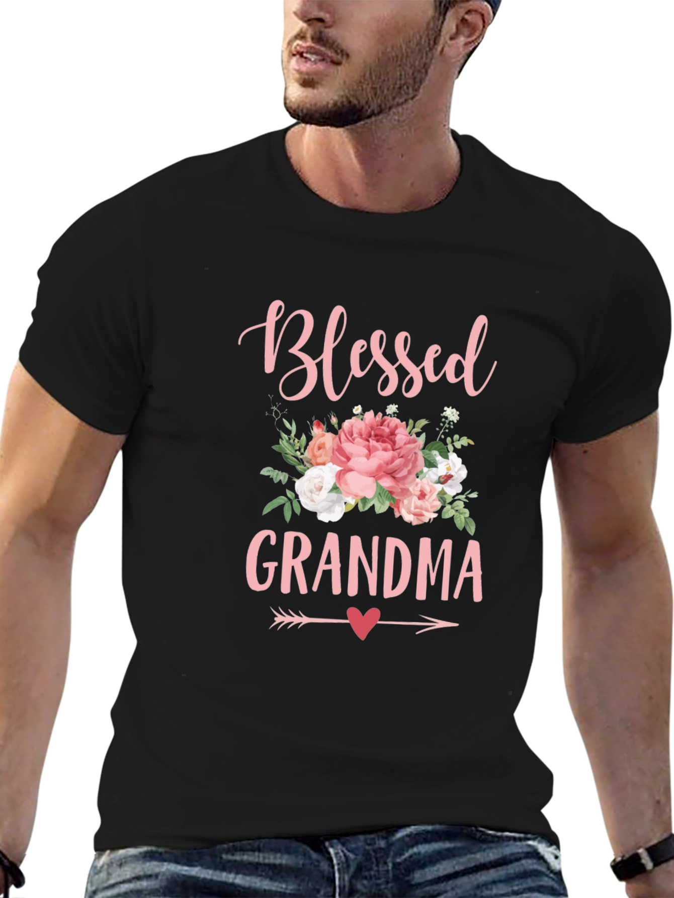 Blessed Grandma Floral Graphic T-Shirt