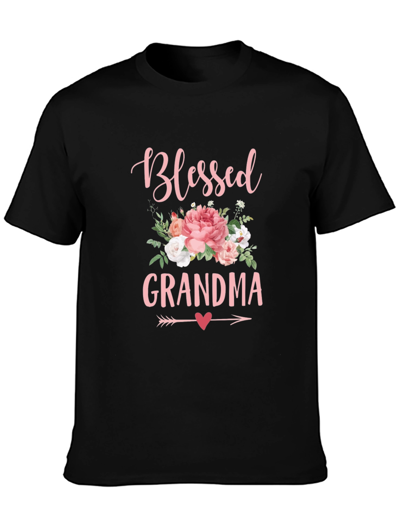 Blessed Grandma Floral Graphic T-Shirt
