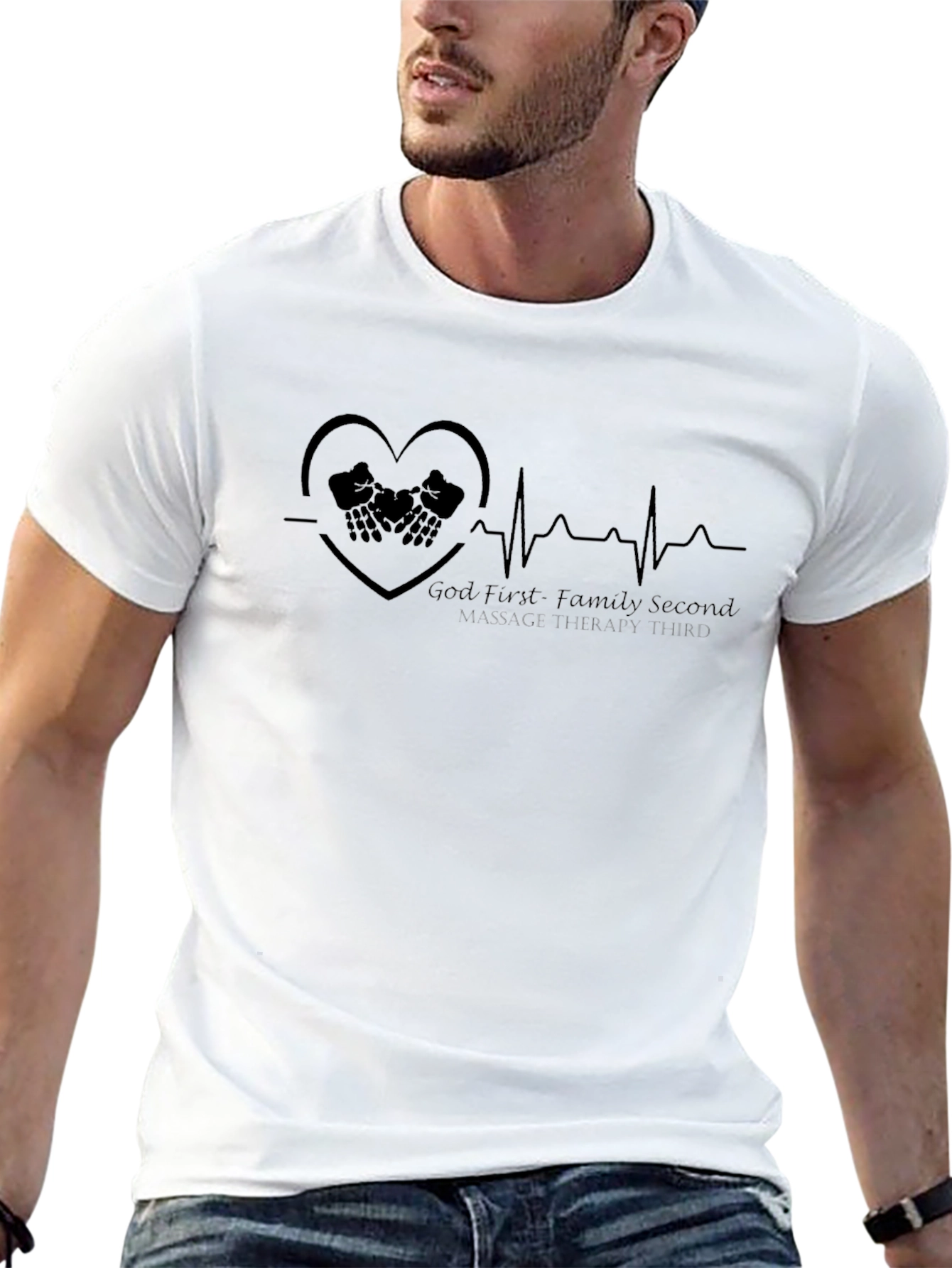 God First Family Second Massage Therapy Tee