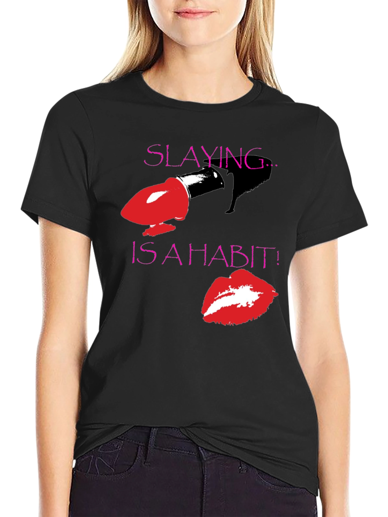 Slaying is a Habit Black T-Shirt