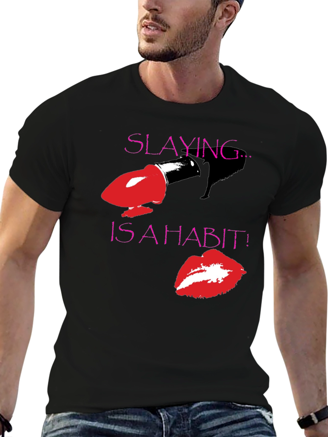 Slaying is a Habit Black T-Shirt