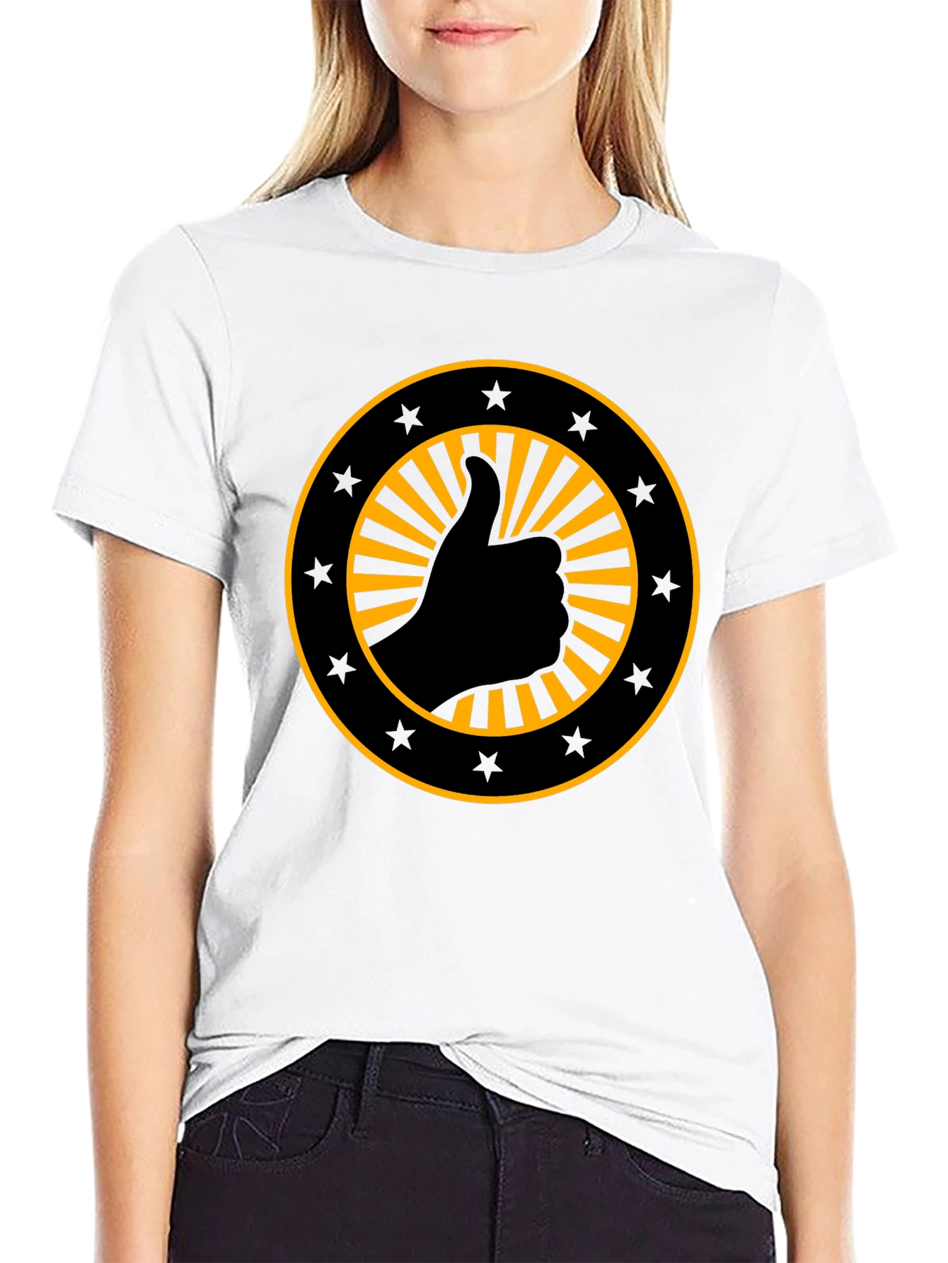 Thumbs Up Graphic Black T-Shirt