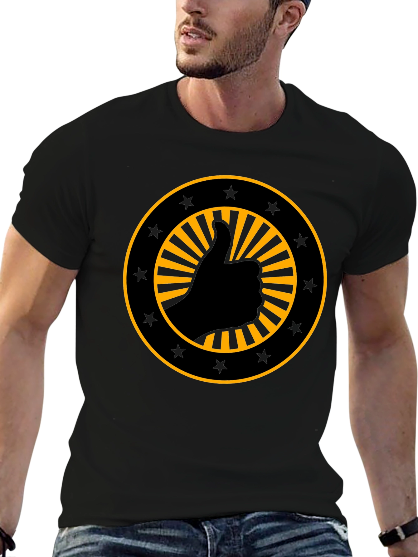 Thumbs Up Graphic Black T-Shirt