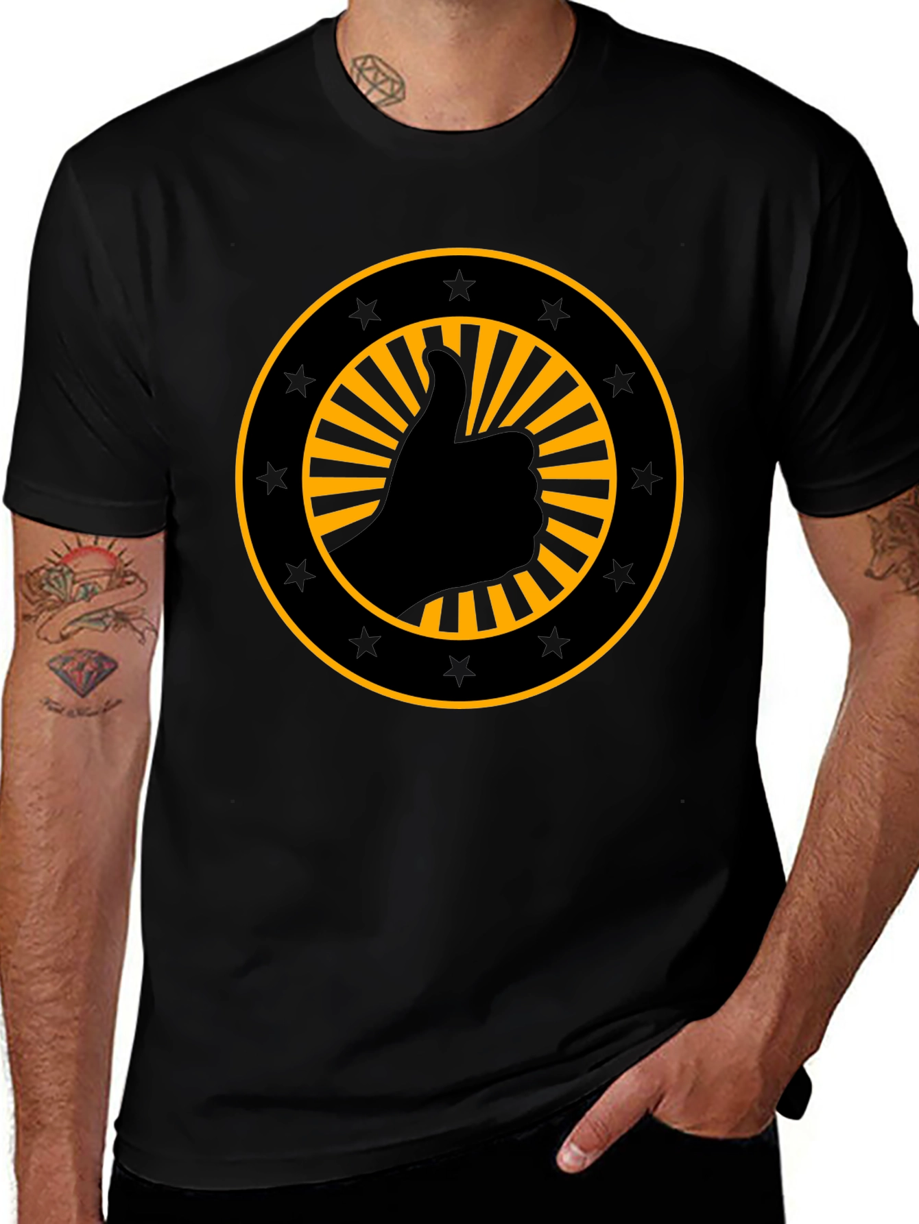 Thumbs Up Graphic Black T-Shirt