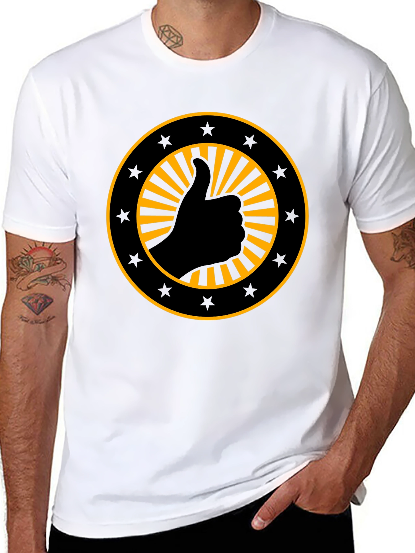 Thumbs Up Graphic Black T-Shirt
