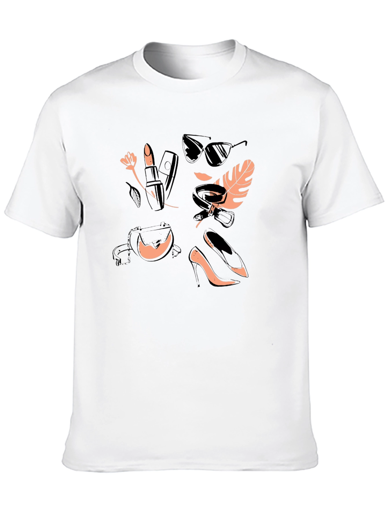 Stylish Black T-Shirt with Fashion Icon Design
