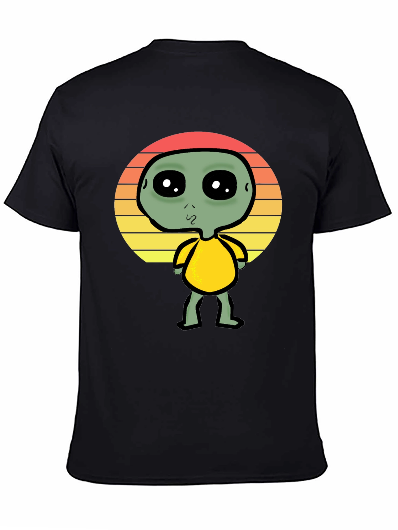 Alien Sunset Graphic Tee - Black Cotton T-Shirt