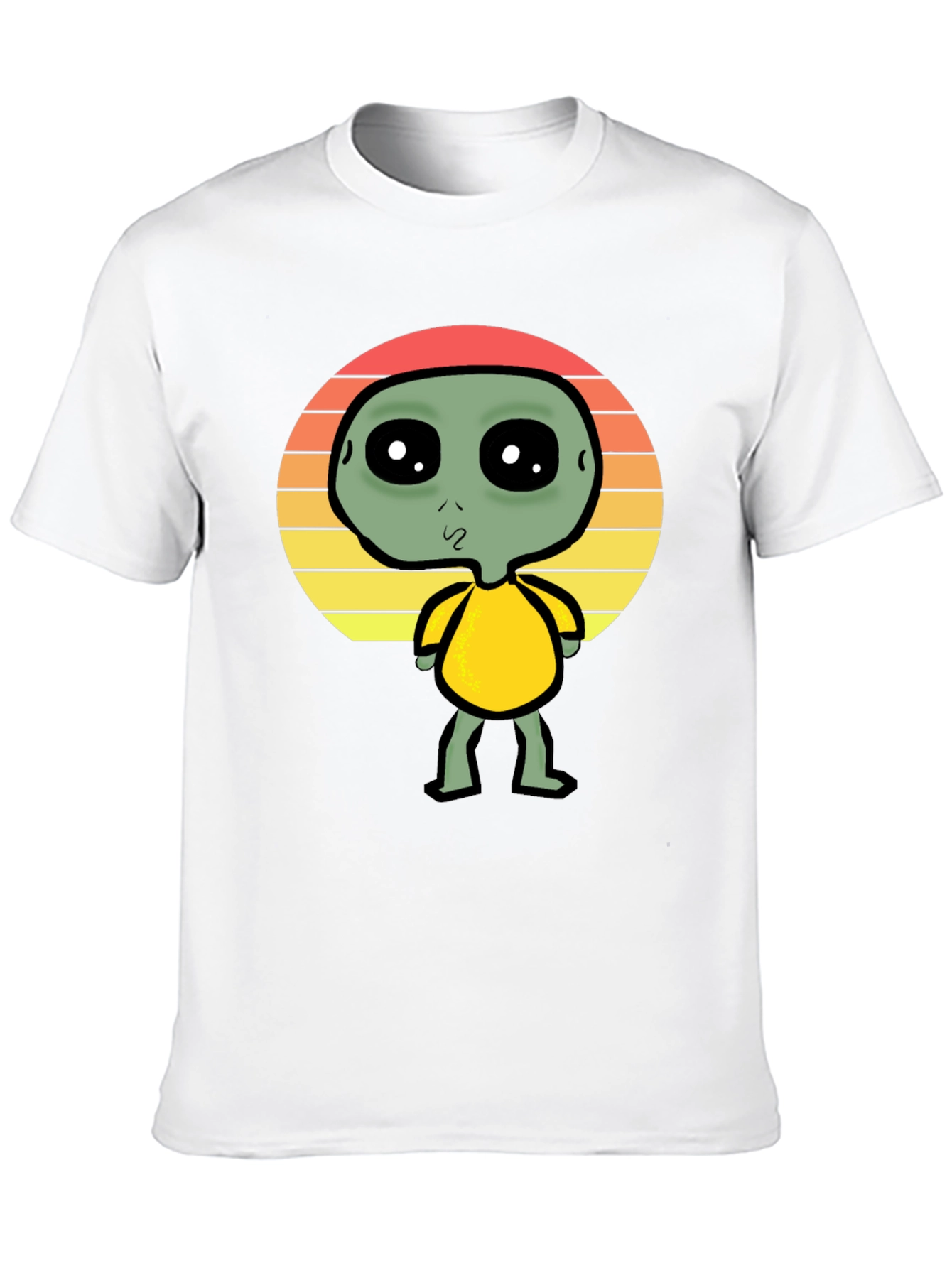Alien Sunset Graphic Tee - Black Cotton T-Shirt