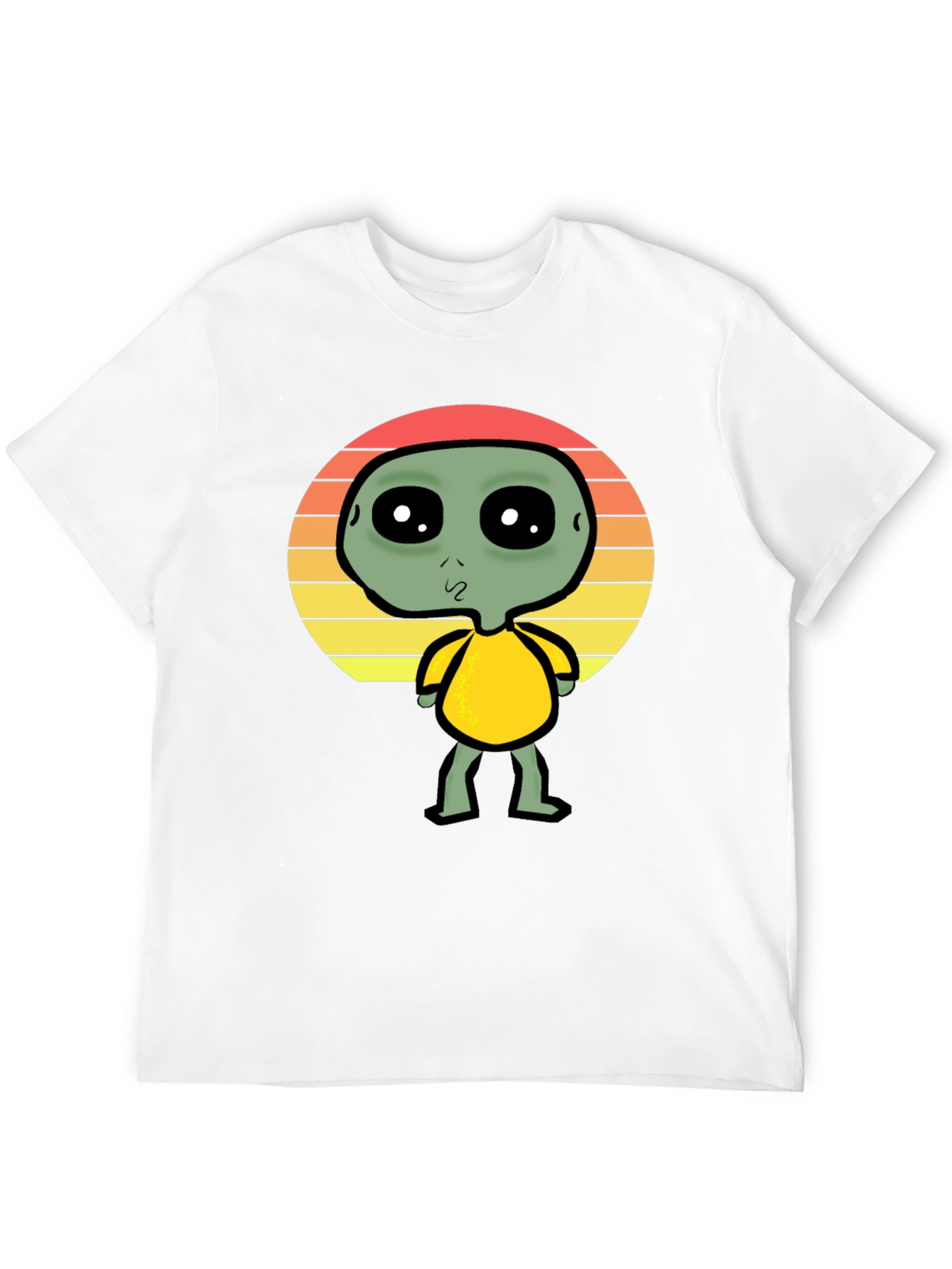 Alien Sunset Graphic Tee - Black Cotton T-Shirt