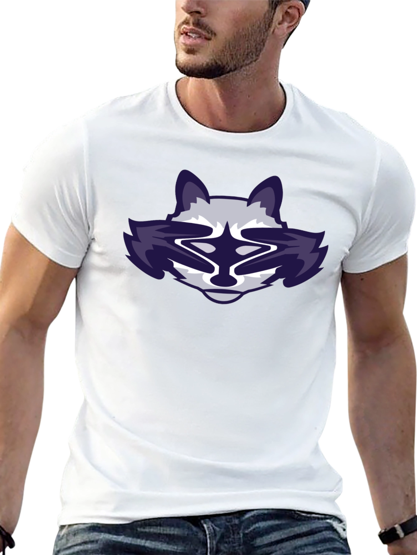 Cool Raccoon Graphic Black T-Shirt