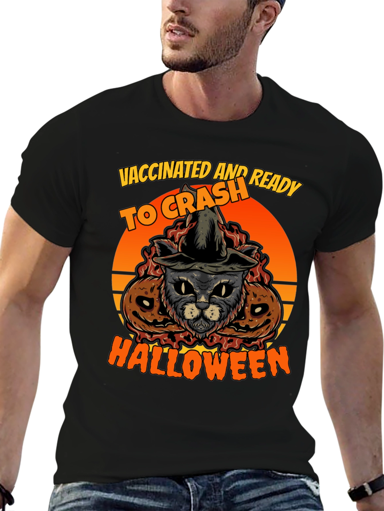 Vaccinated Halloween Cat T-Shirt