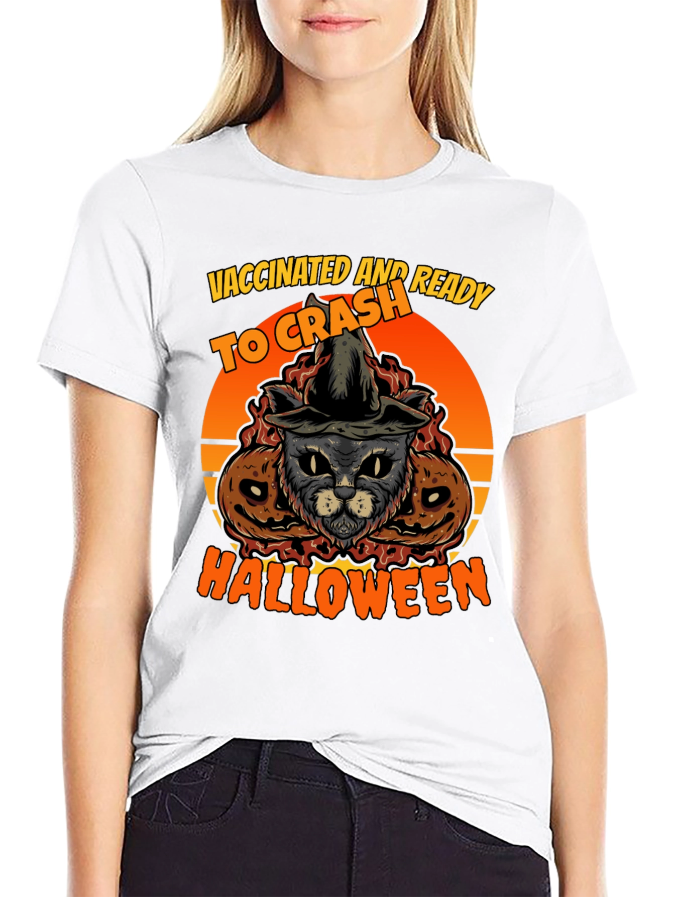 Vaccinated Halloween Cat T-Shirt