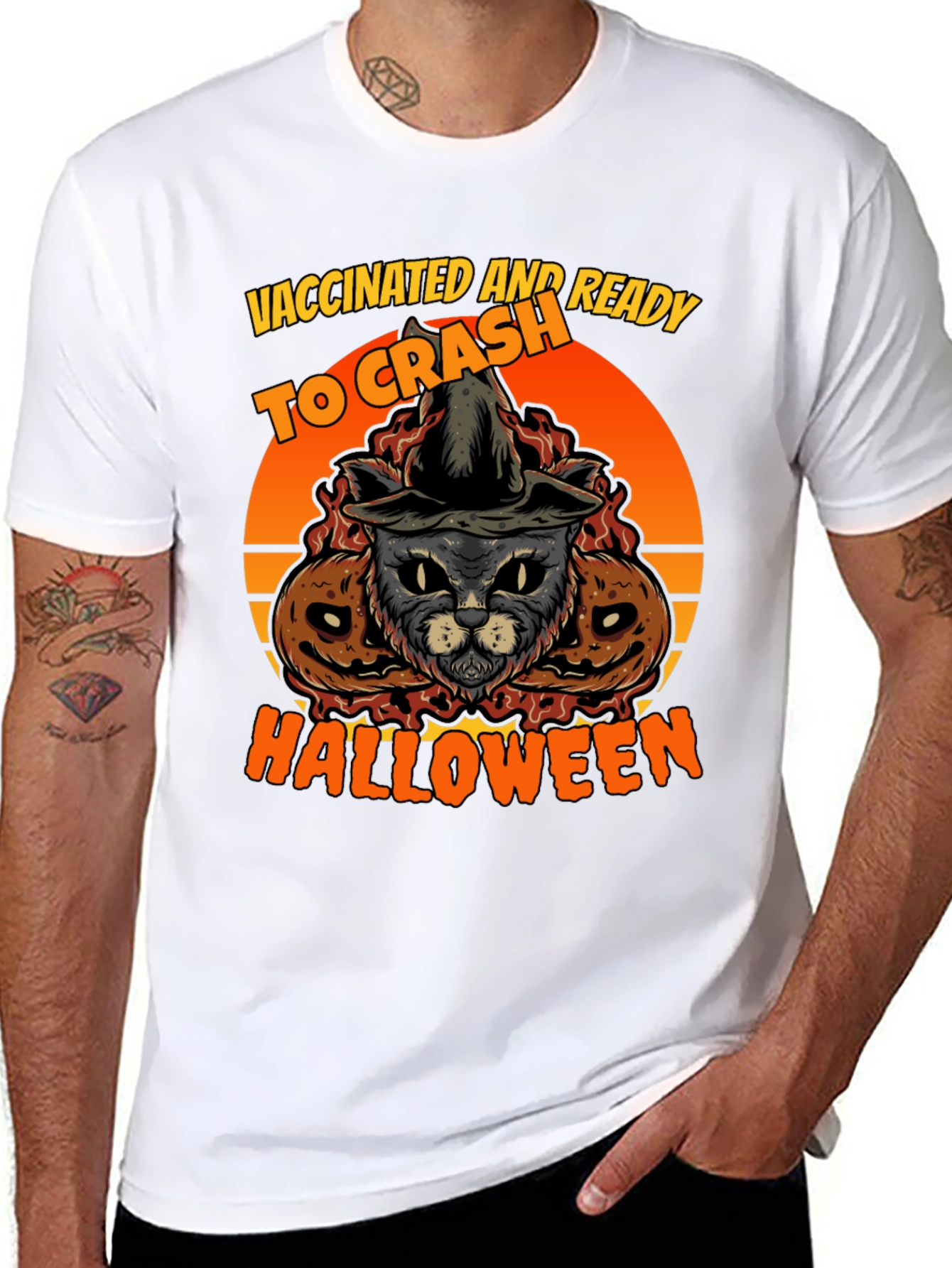 Vaccinated Halloween Cat T-Shirt