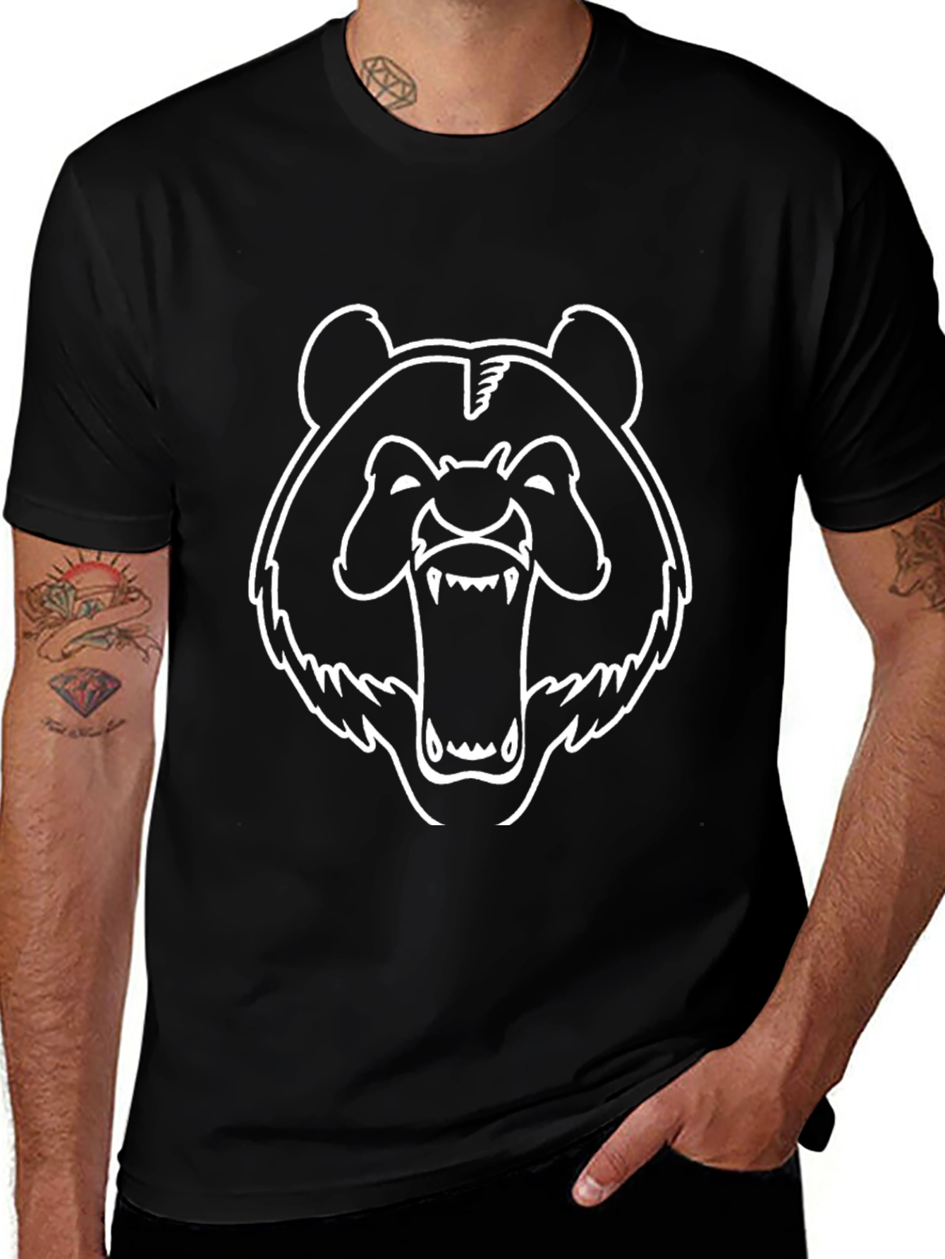 Black Bear Graphic Tee - Bold & Edgy Design