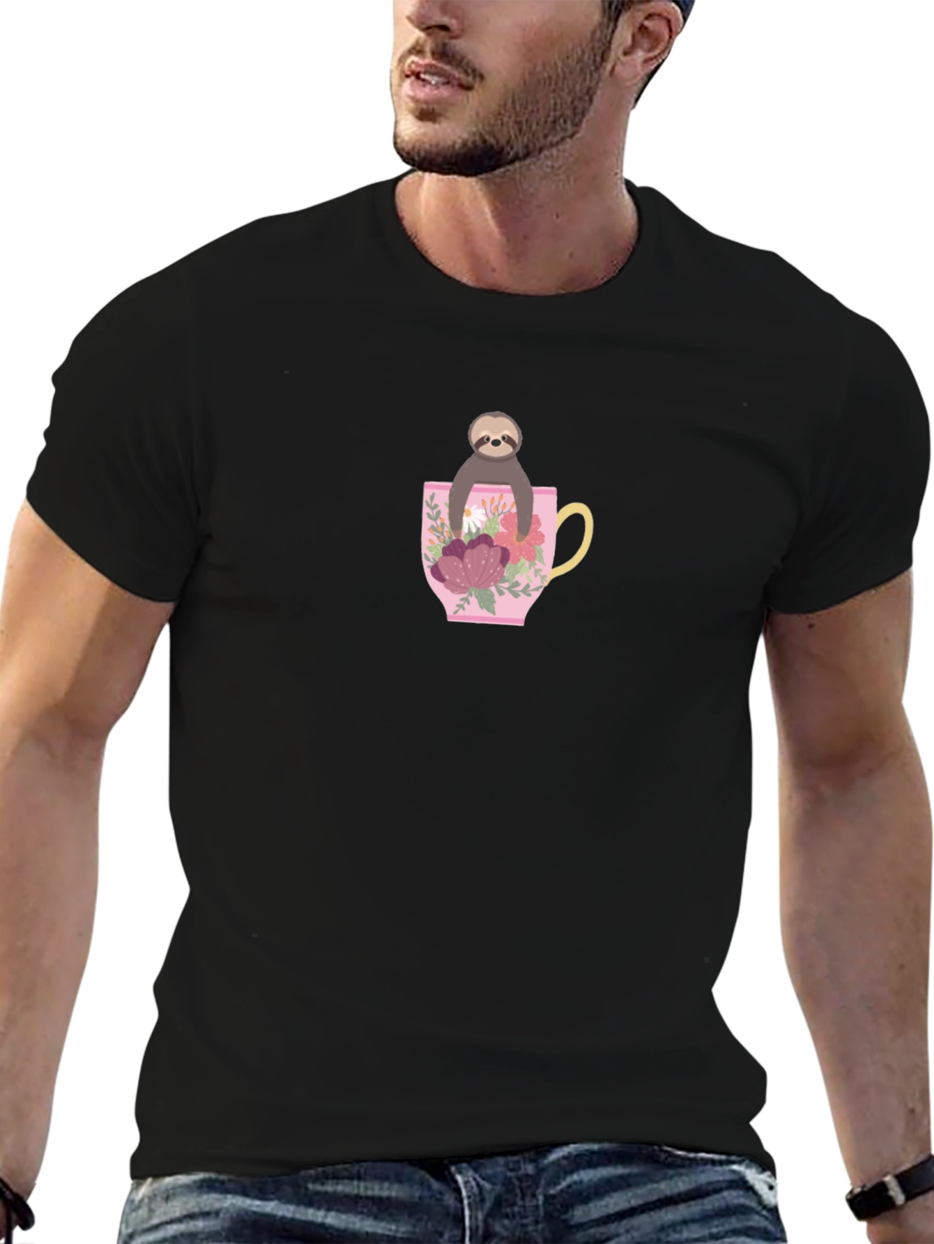 Sloth in Teacup Graphic Tee - Relaxed Fit