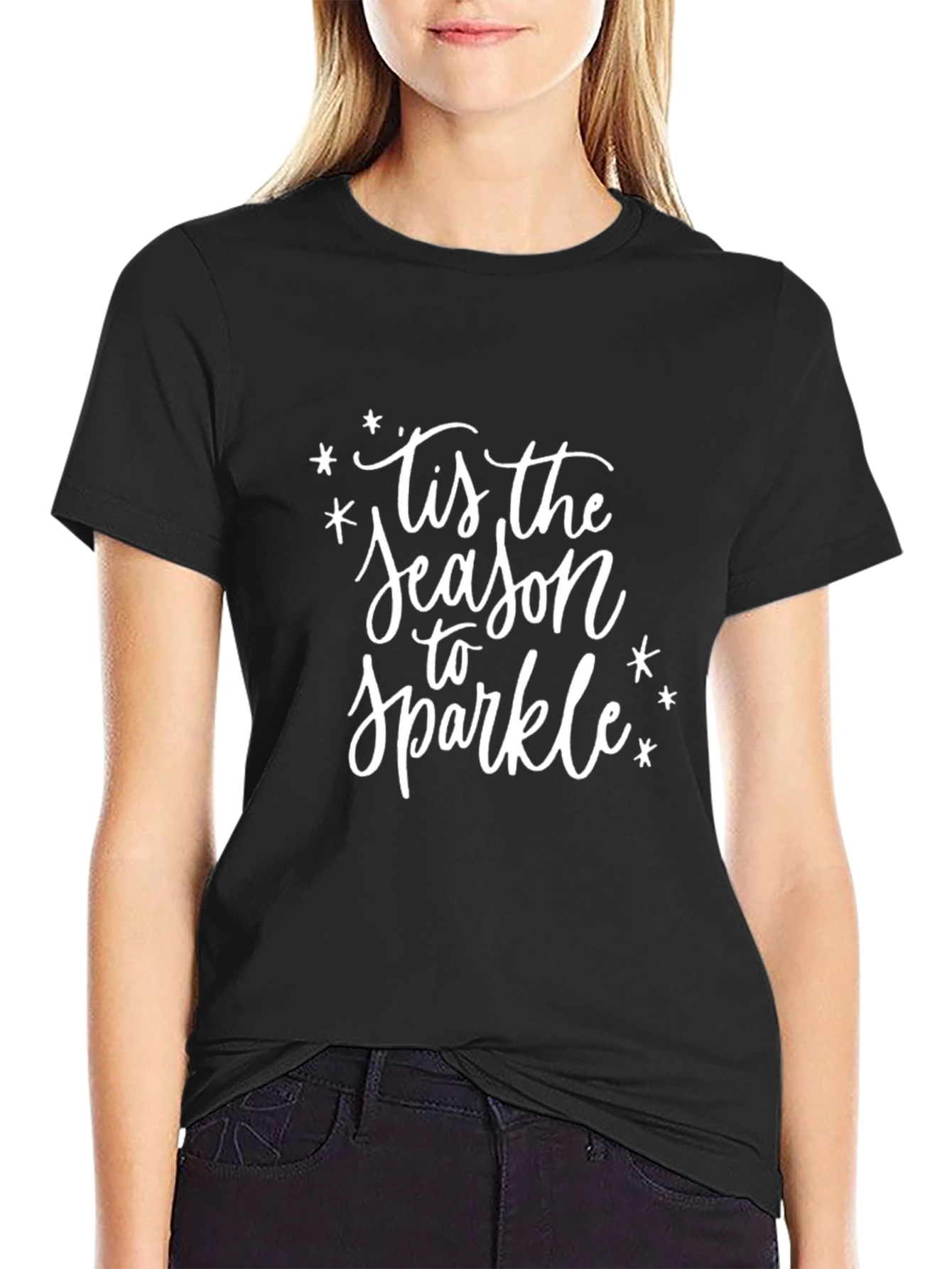 Tis the Season to Sparkle Black T-Shirt