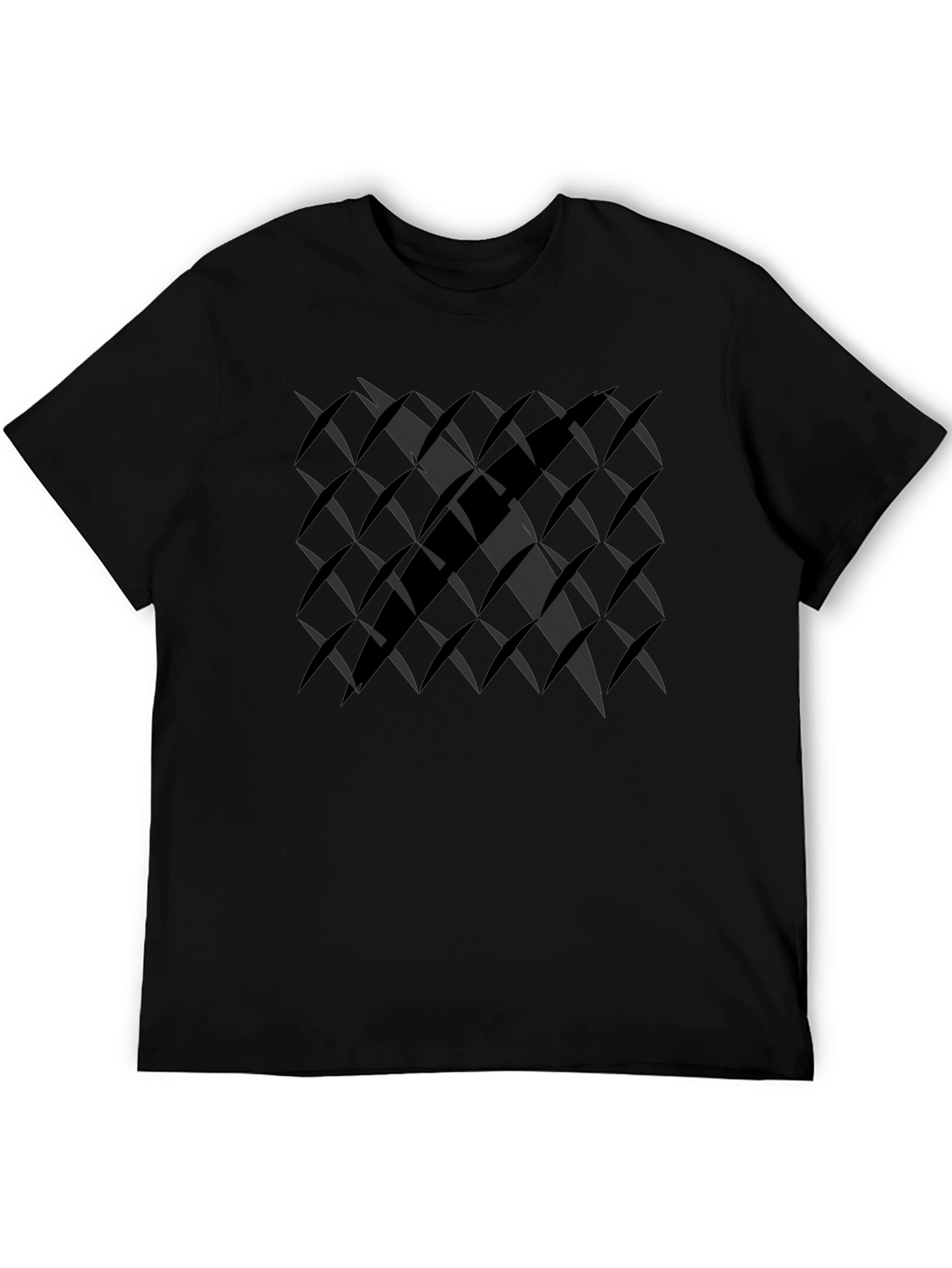 Modern Black Geometric Pattern T-Shirt