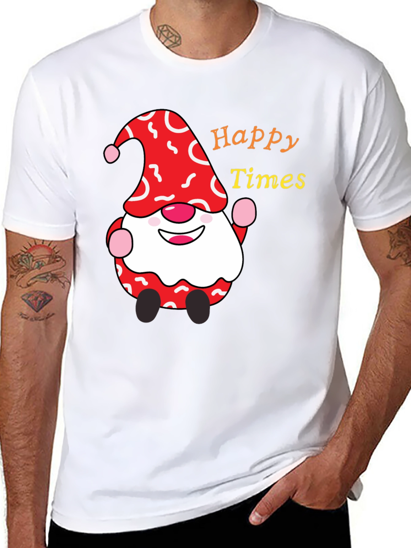 Happy Times Gnome T-Shirt - Festive Holiday Apparel