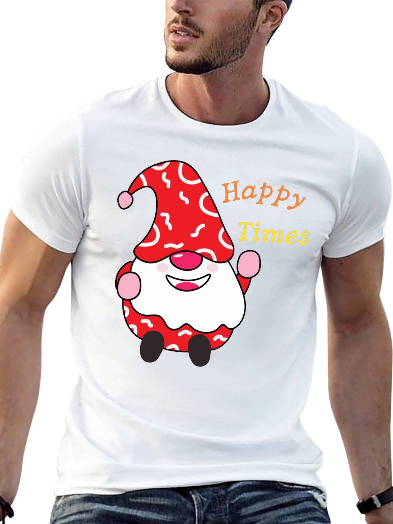 Happy Times Gnome T-Shirt - Festive Holiday Apparel