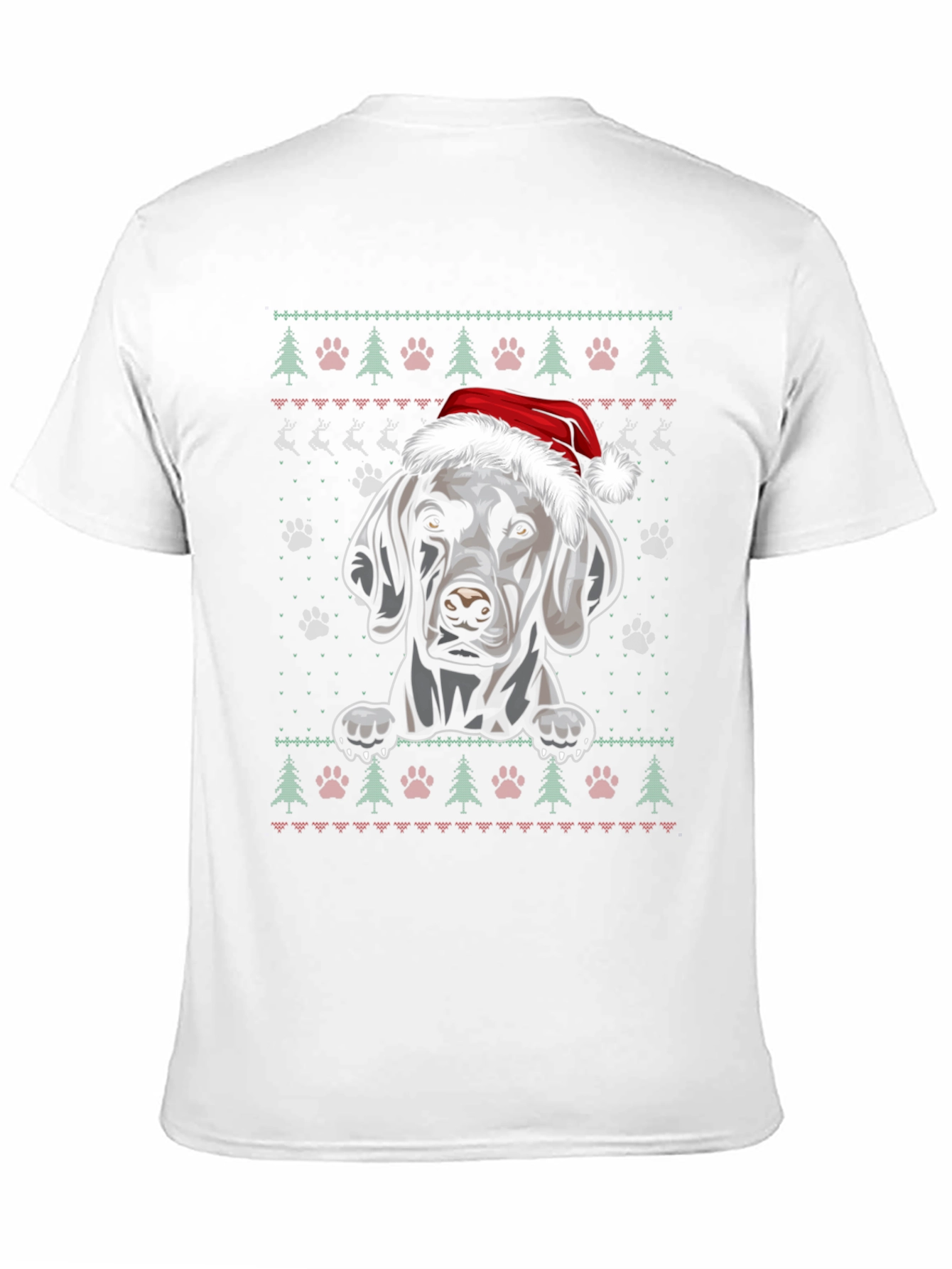Festive Weimaraner Dog Christmas T-Shirt