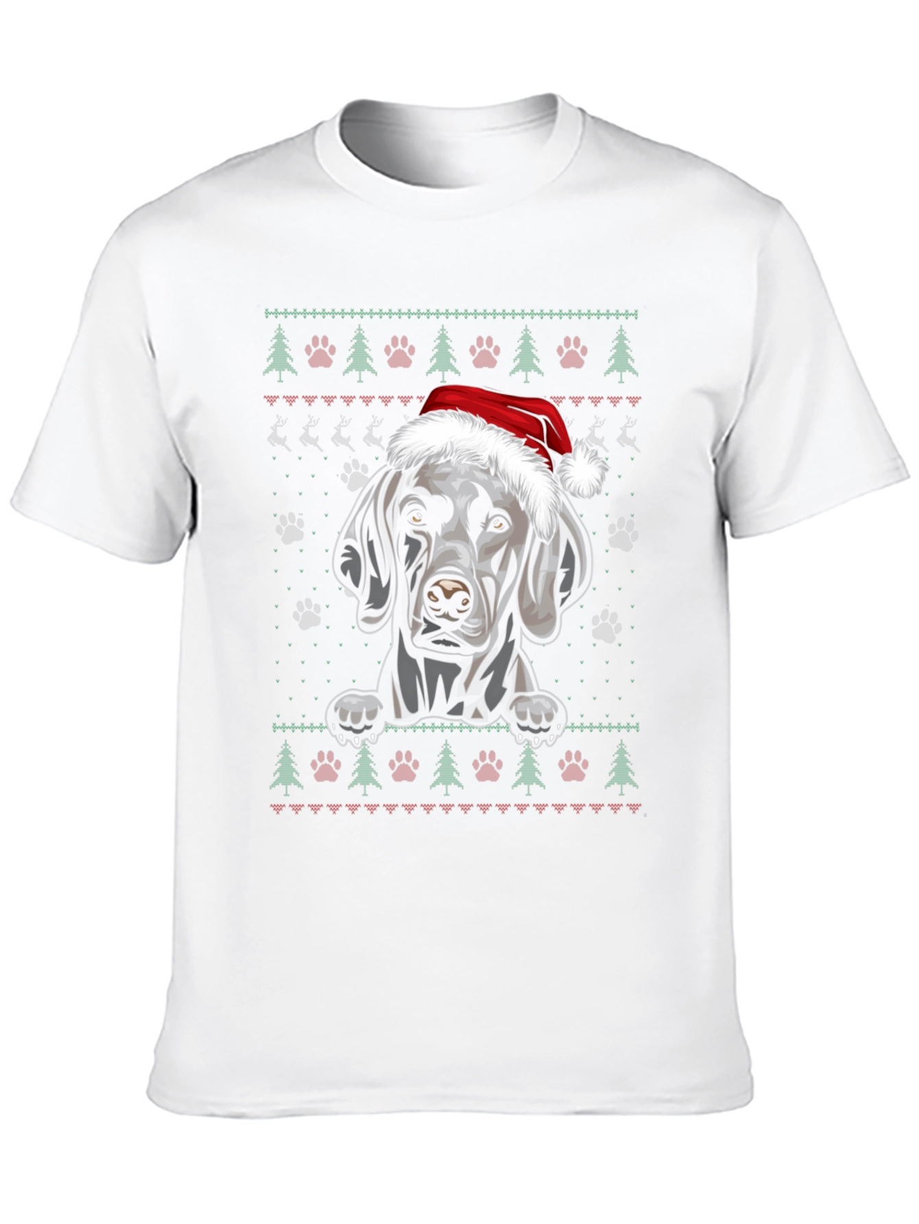 Festive Weimaraner Dog Christmas T-Shirt