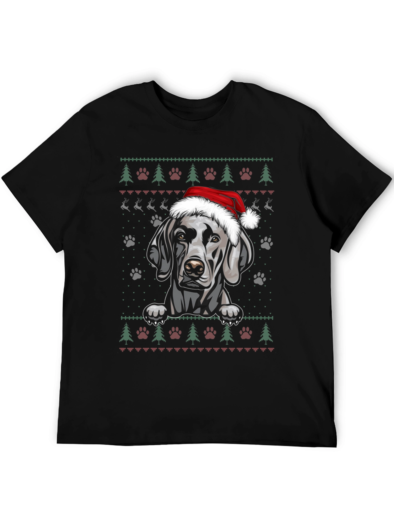 Festive Weimaraner Dog Christmas T-Shirt