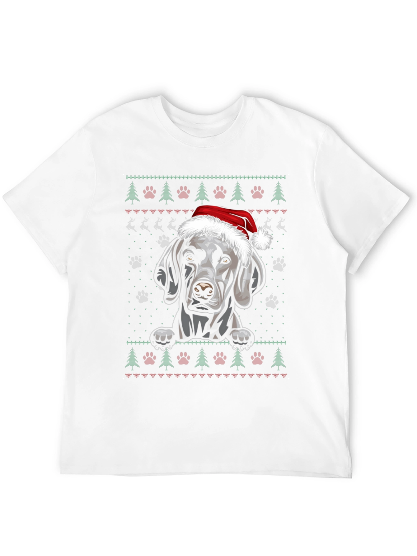Festive Weimaraner Dog Christmas T-Shirt