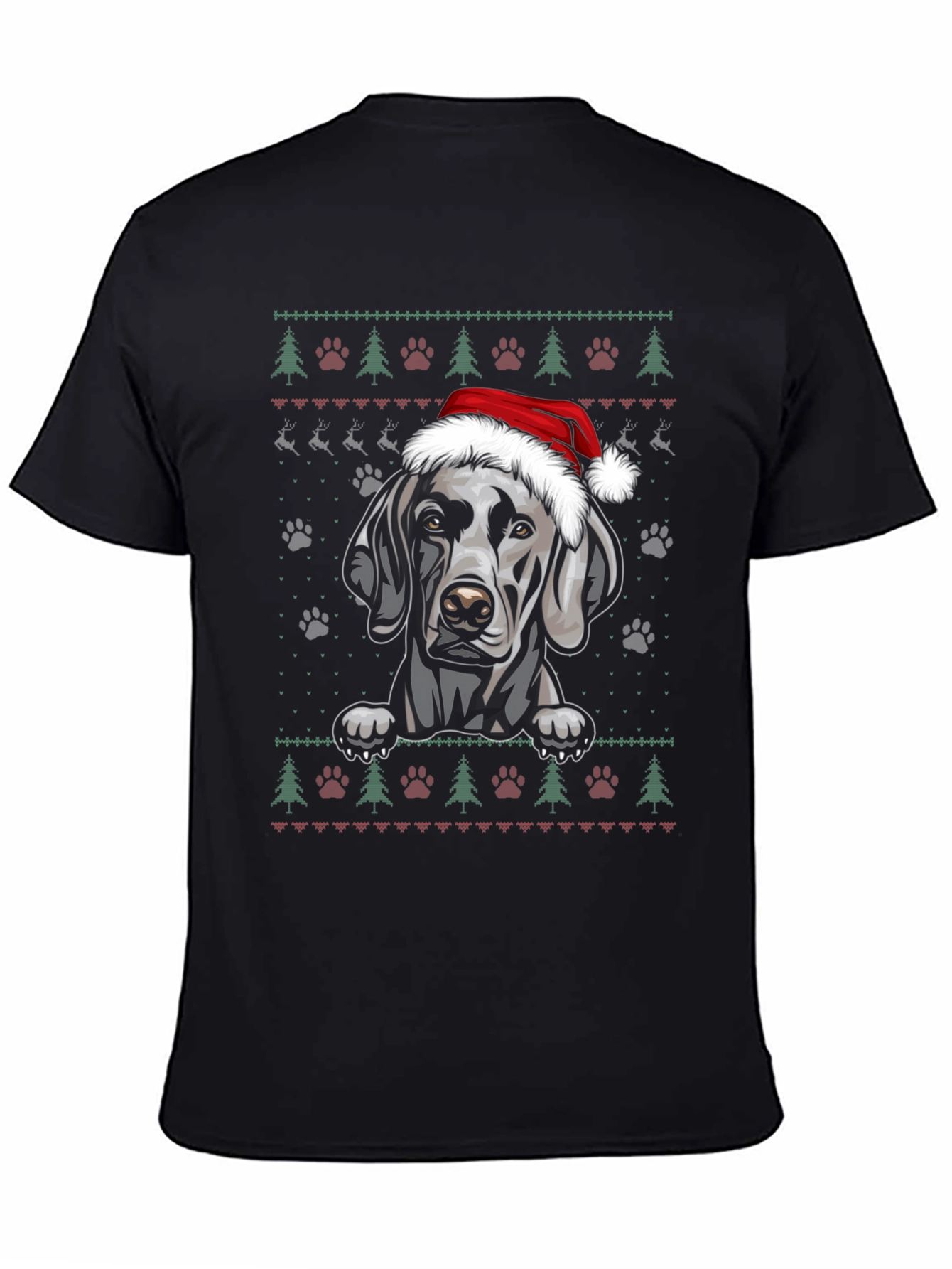 Festive Weimaraner Dog Christmas T-Shirt