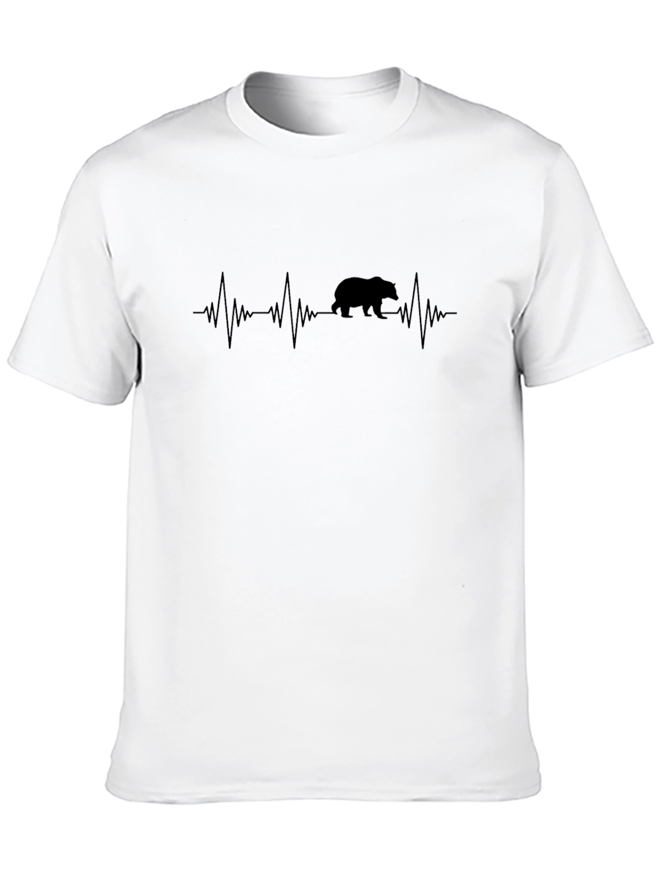 Bear Heartbeat Graphic Tee - Mens Black T-Shirt