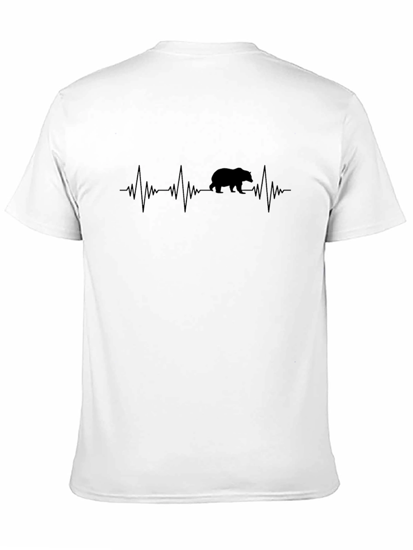 Bear Heartbeat Graphic Tee - Mens Black T-Shirt