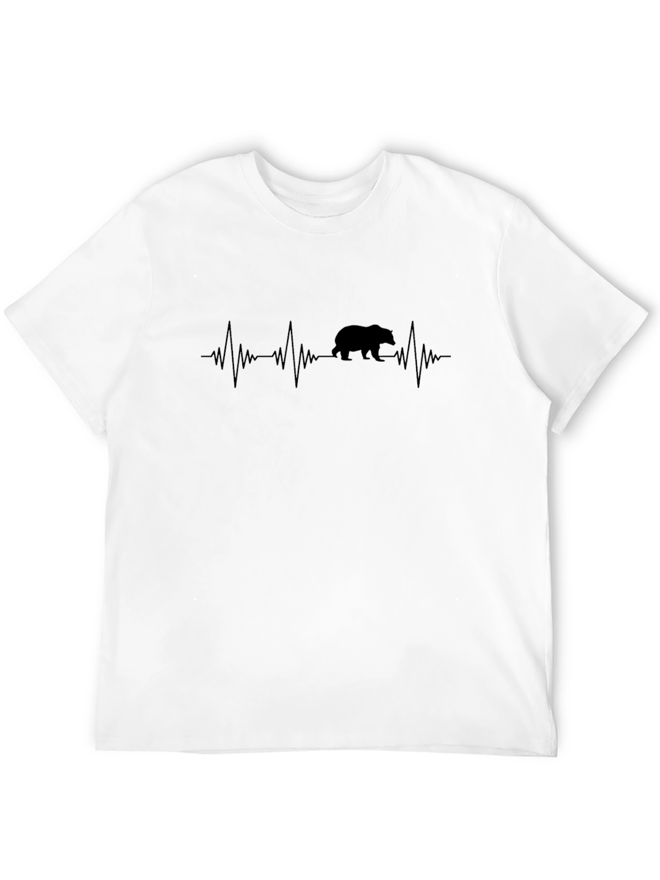Bear Heartbeat Graphic Tee - Mens Black T-Shirt
