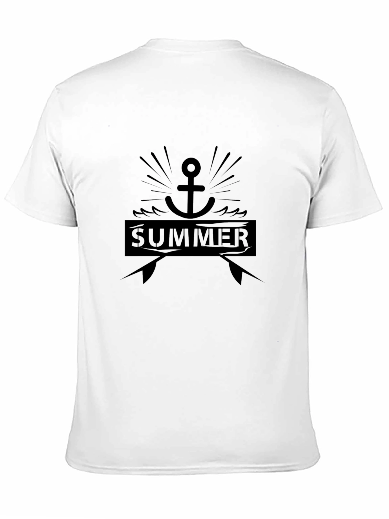 Summer Anchor Graphic Black T-Shirt