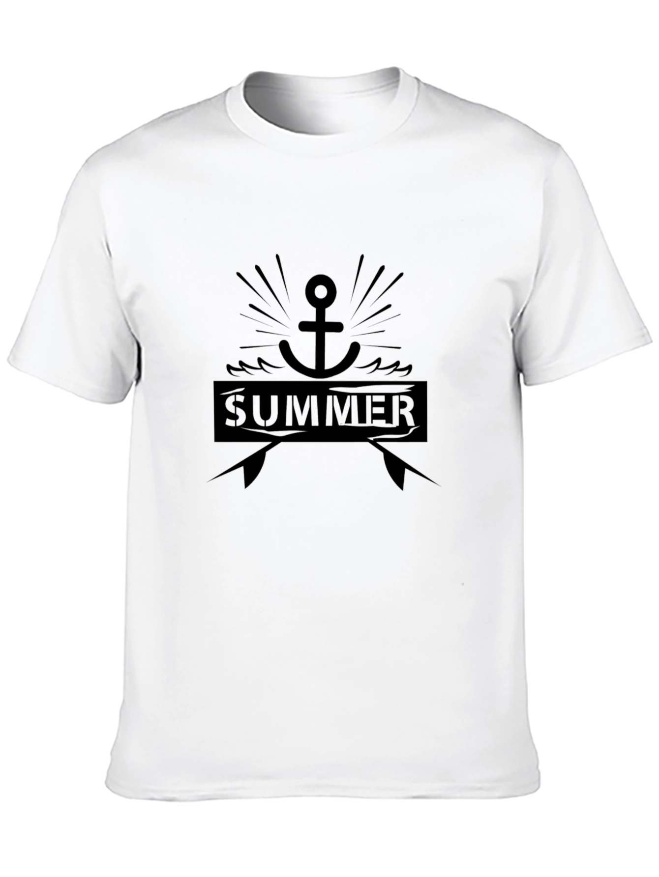 Summer Anchor Graphic Black T-Shirt
