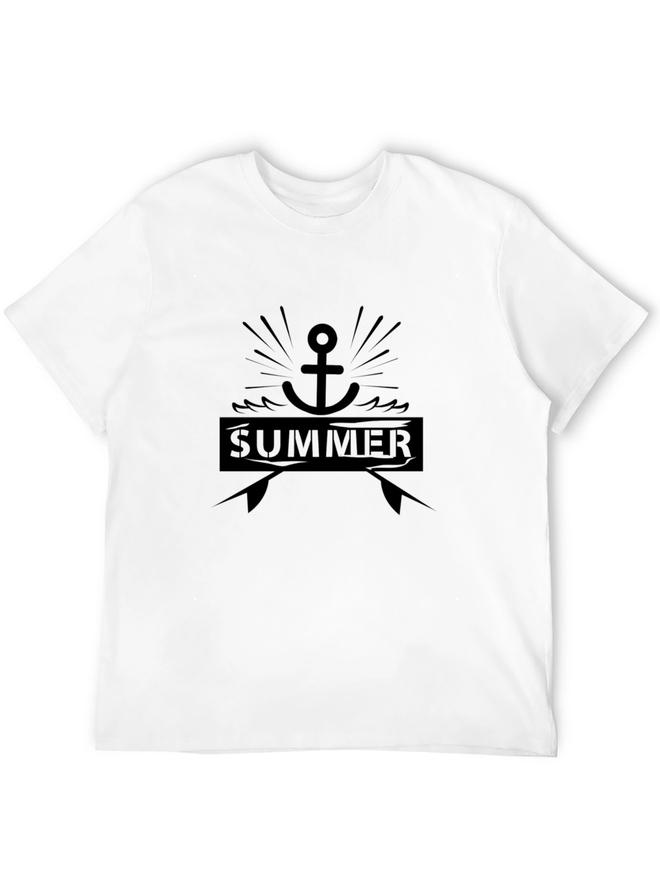 Summer Anchor Graphic Black T-Shirt