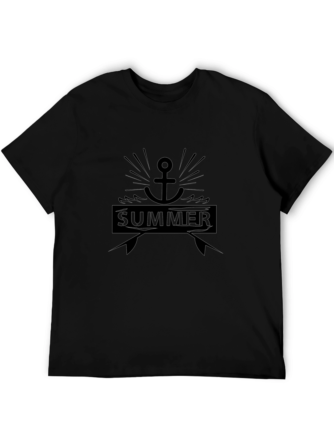 Summer Anchor Graphic Black T-Shirt