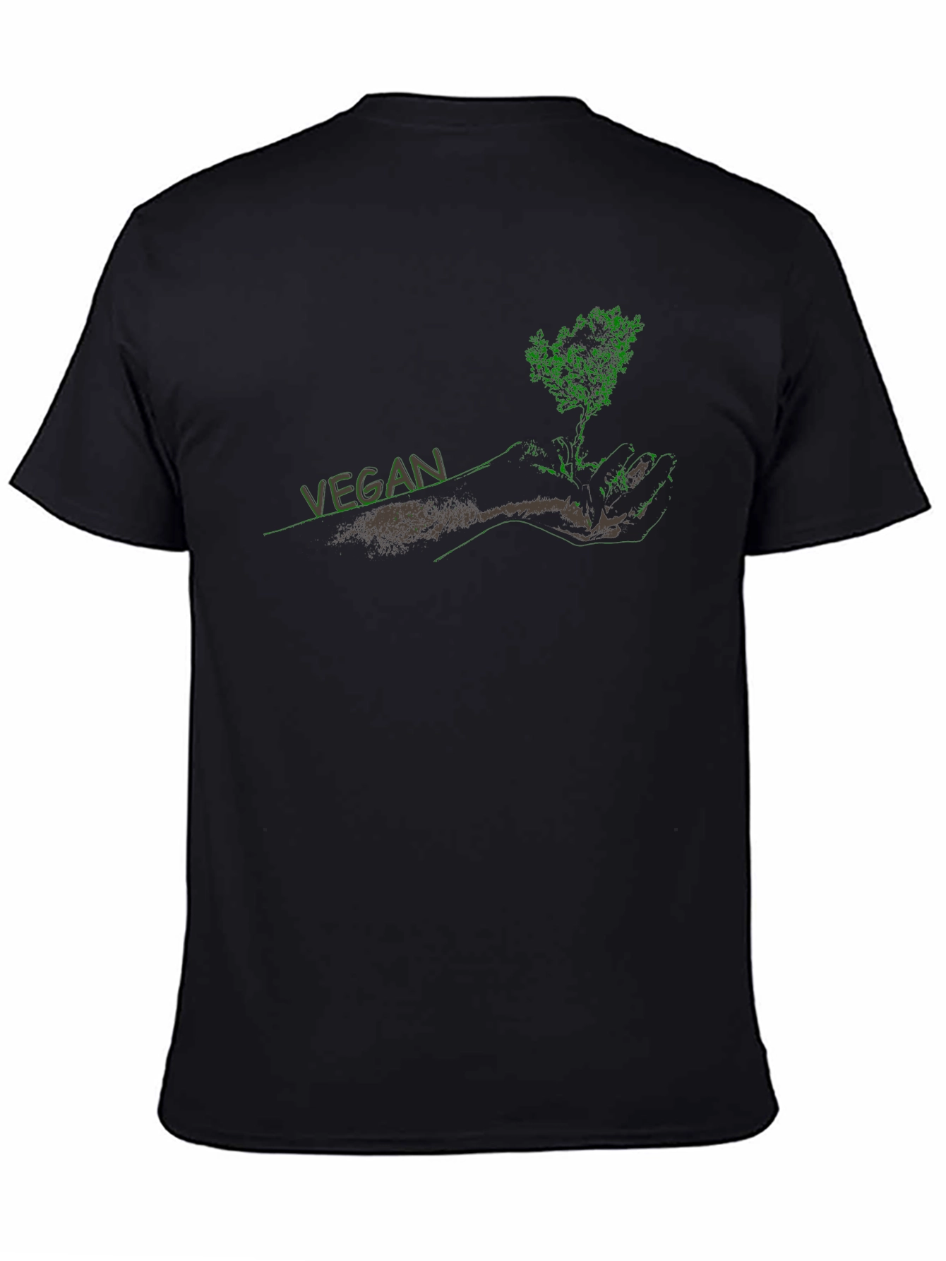 Vegan Tree Graphic Black T-Shirt