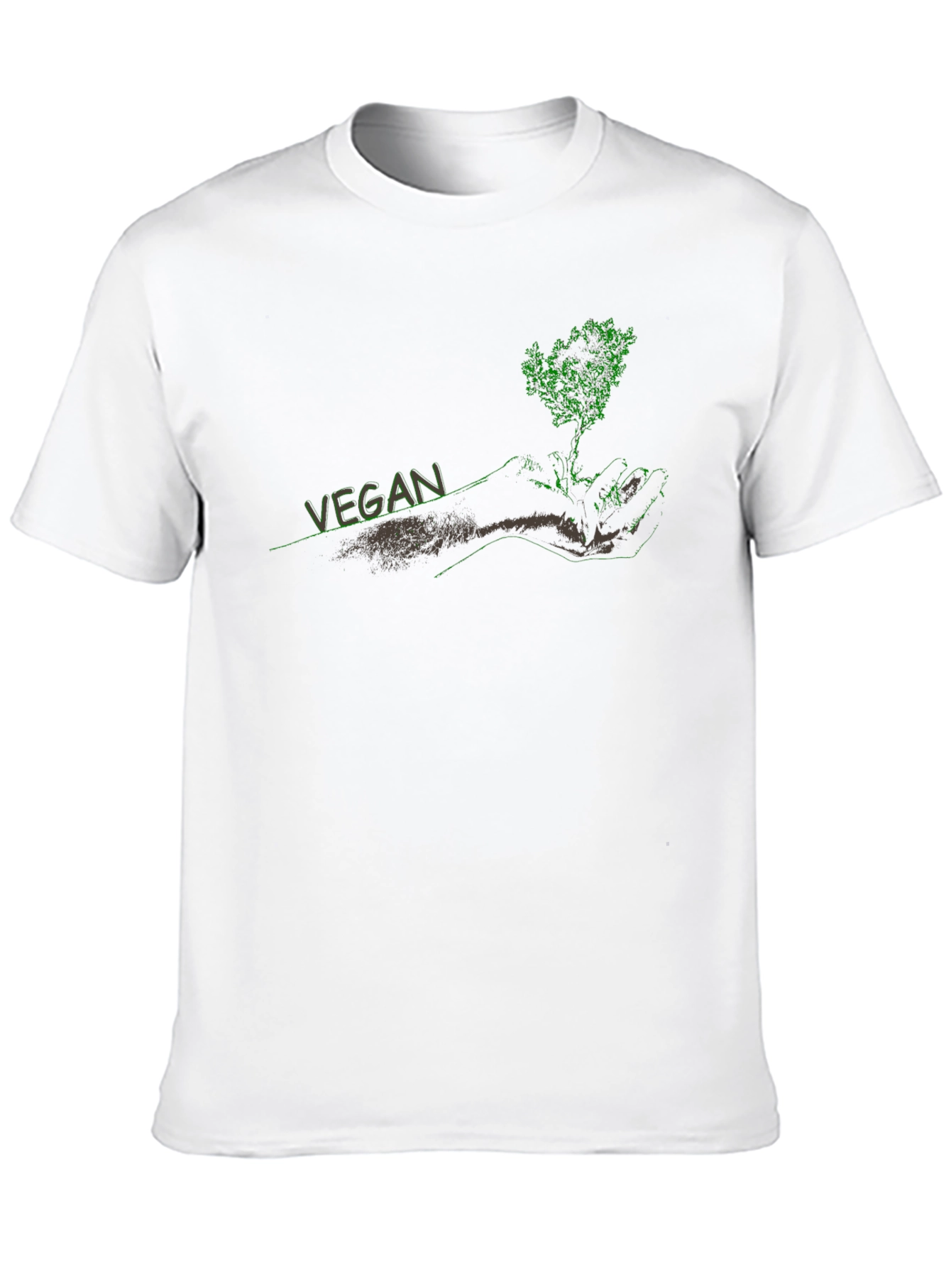 Vegan Tree Graphic Black T-Shirt