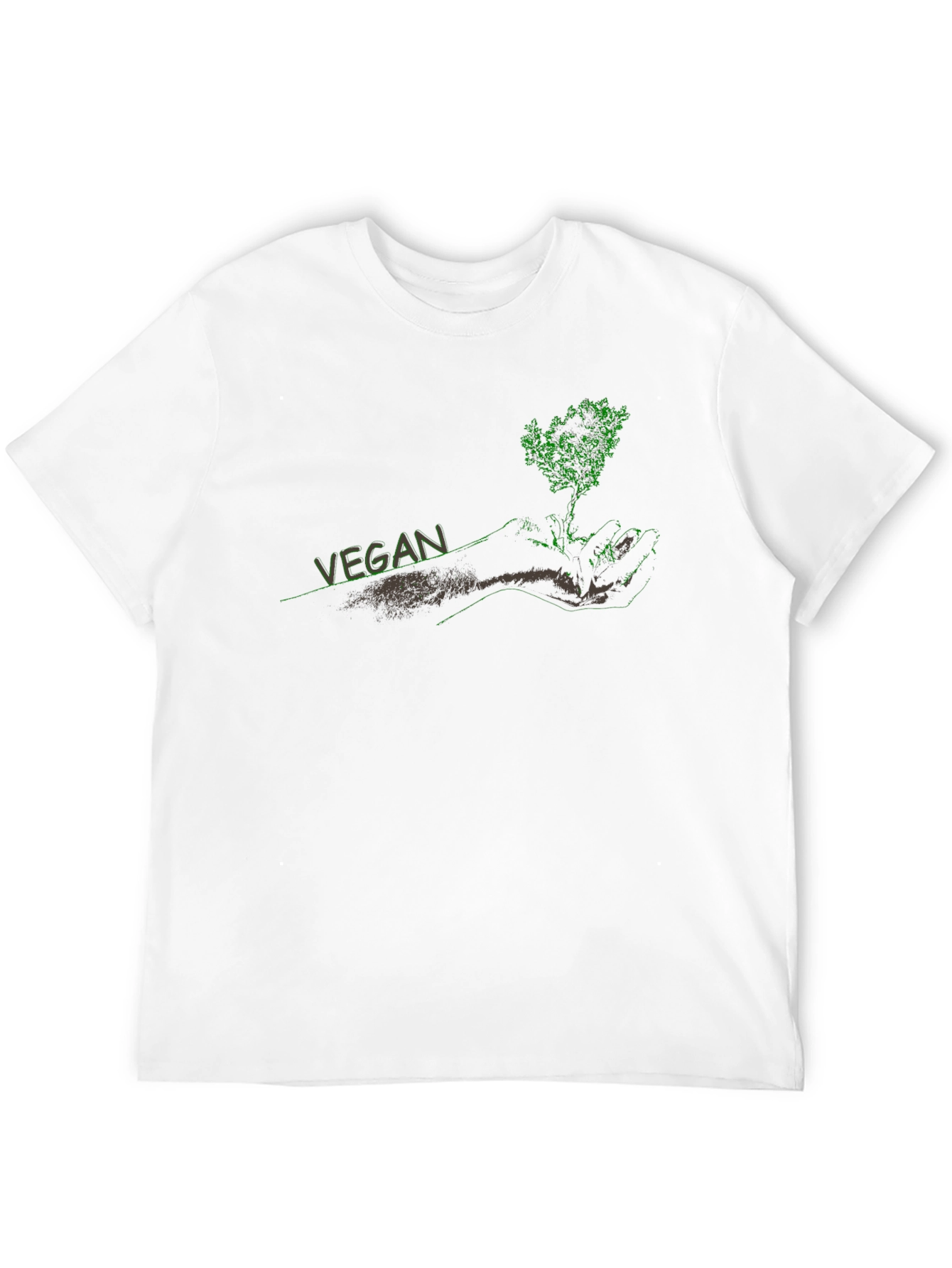 Vegan Tree Graphic Black T-Shirt