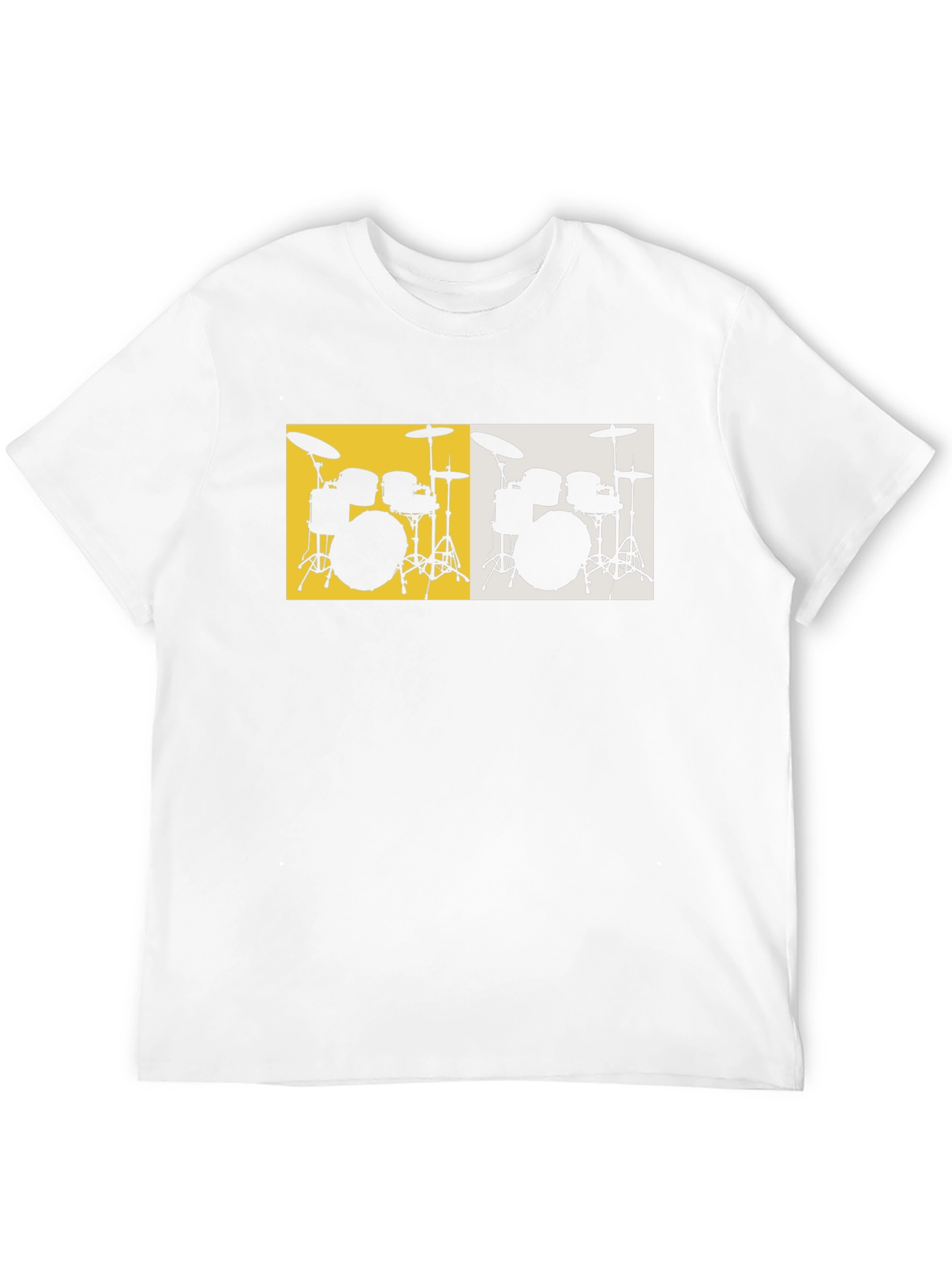 Drum Set Graphic Tee - Black Cotton T-Shirt